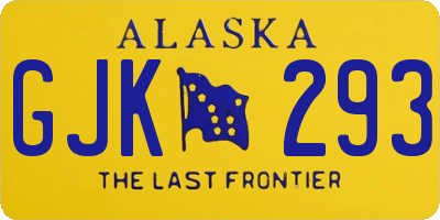 AK license plate GJK293