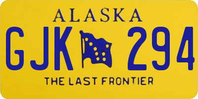 AK license plate GJK294