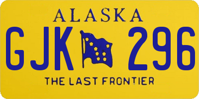 AK license plate GJK296