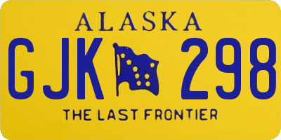 AK license plate GJK298