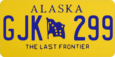 AK license plate GJK299