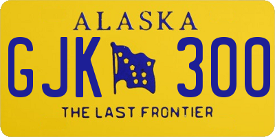 AK license plate GJK300