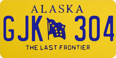 AK license plate GJK304