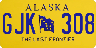 AK license plate GJK308