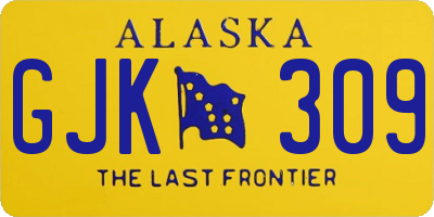 AK license plate GJK309