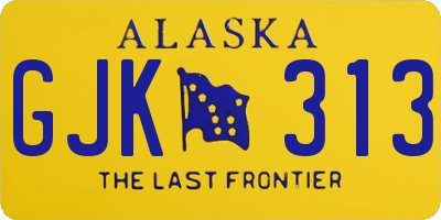 AK license plate GJK313