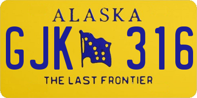 AK license plate GJK316