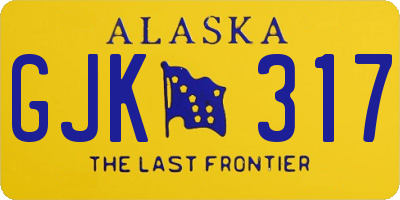 AK license plate GJK317