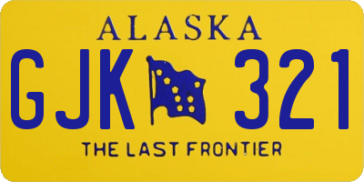 AK license plate GJK321