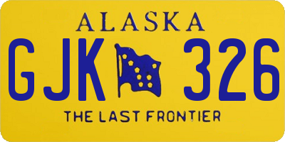 AK license plate GJK326