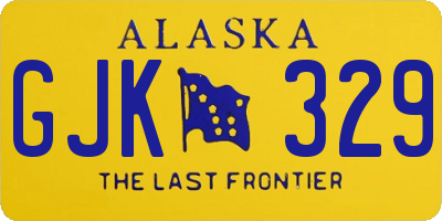 AK license plate GJK329