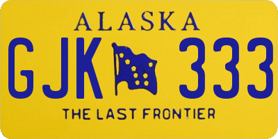 AK license plate GJK333