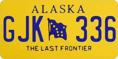 AK license plate GJK336