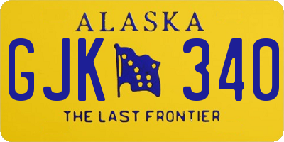 AK license plate GJK340