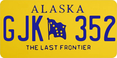 AK license plate GJK352