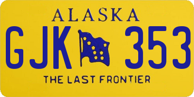 AK license plate GJK353