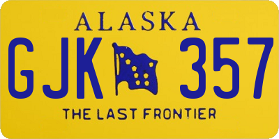 AK license plate GJK357
