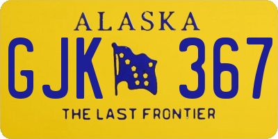 AK license plate GJK367