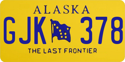 AK license plate GJK378