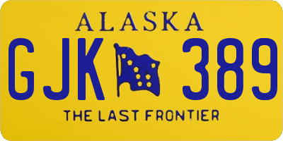 AK license plate GJK389