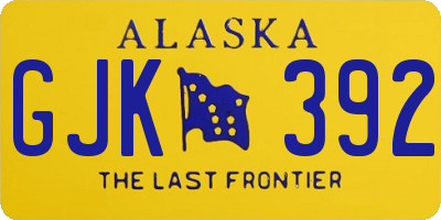 AK license plate GJK392