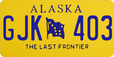 AK license plate GJK403