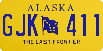 AK license plate GJK411