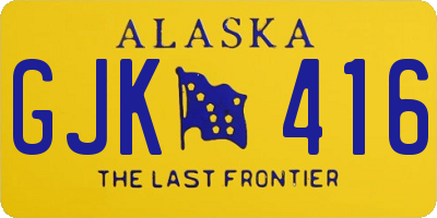 AK license plate GJK416