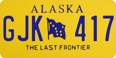 AK license plate GJK417