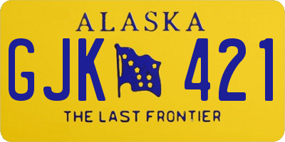 AK license plate GJK421