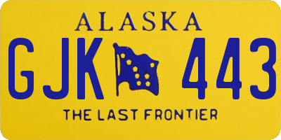 AK license plate GJK443