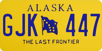 AK license plate GJK447