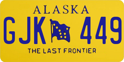 AK license plate GJK449