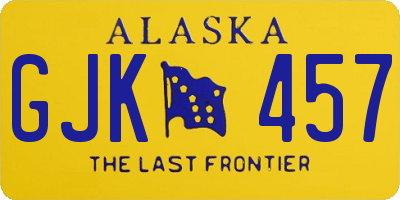 AK license plate GJK457