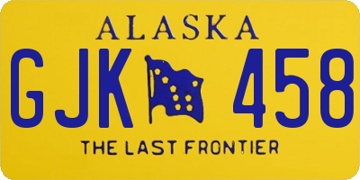 AK license plate GJK458