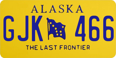 AK license plate GJK466