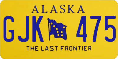 AK license plate GJK475