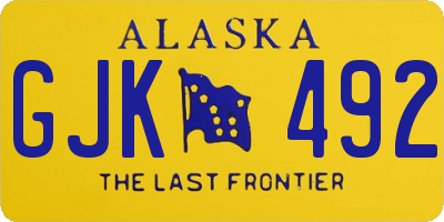 AK license plate GJK492