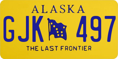 AK license plate GJK497