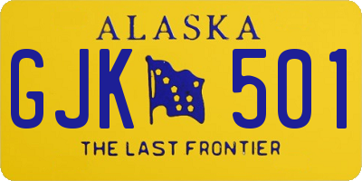 AK license plate GJK501