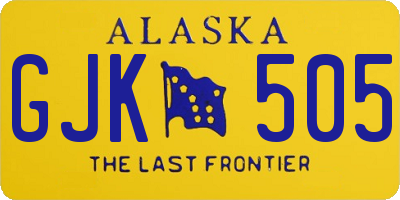 AK license plate GJK505