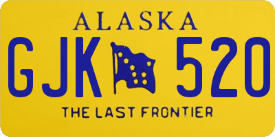 AK license plate GJK520