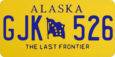 AK license plate GJK526