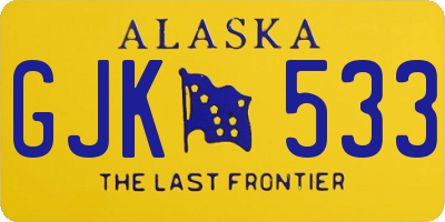 AK license plate GJK533