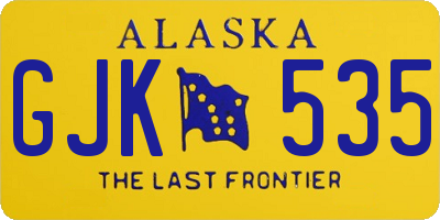 AK license plate GJK535