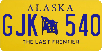 AK license plate GJK540