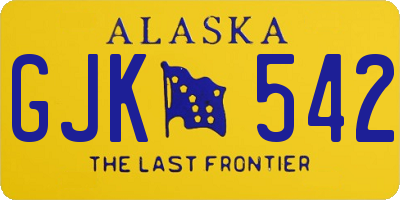 AK license plate GJK542