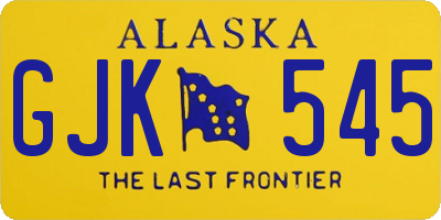 AK license plate GJK545