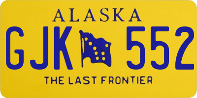 AK license plate GJK552