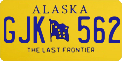 AK license plate GJK562